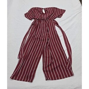 Sienna Sky Women's Red Striped Jumpsuit Size Medium